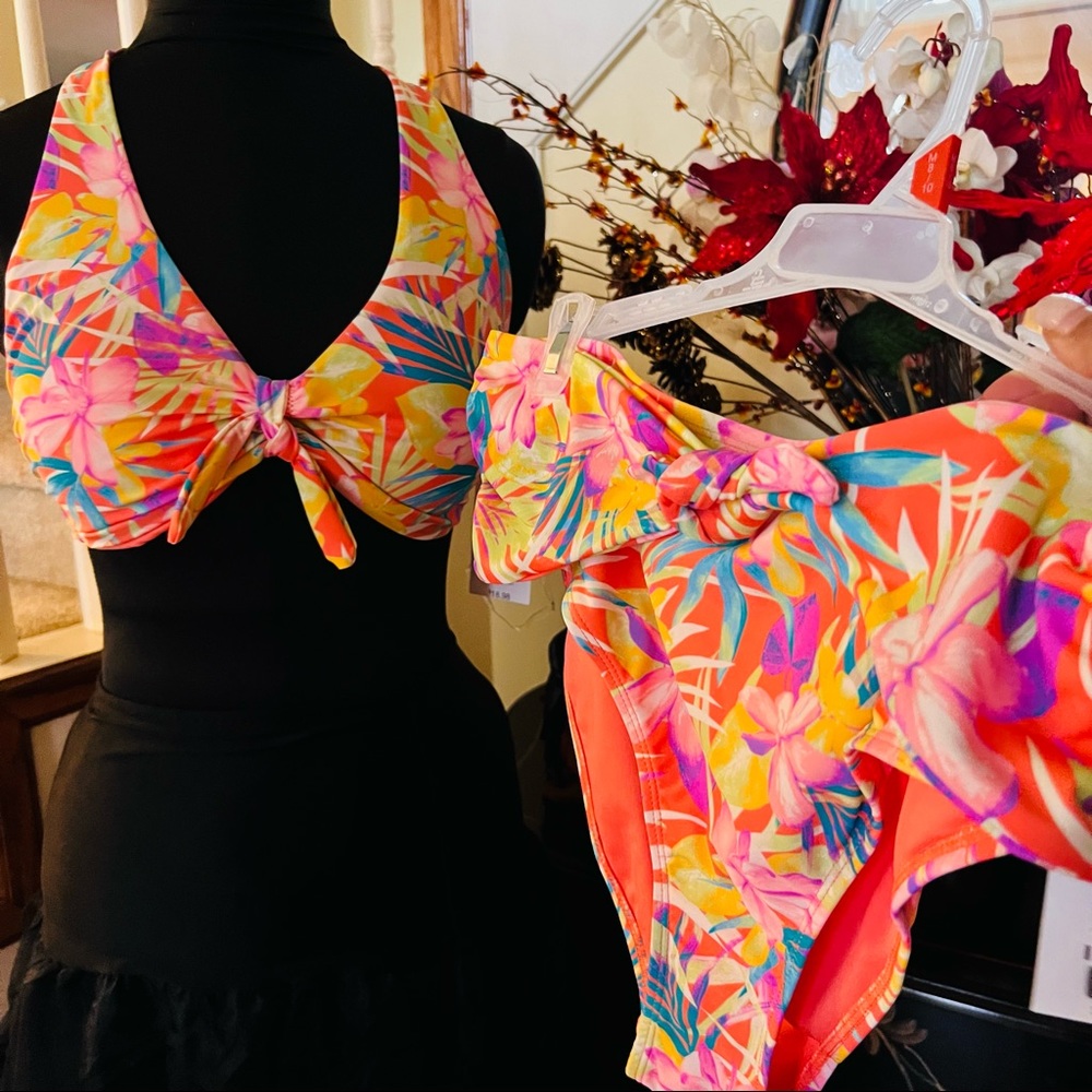Pretty in Orange and Blue Swim